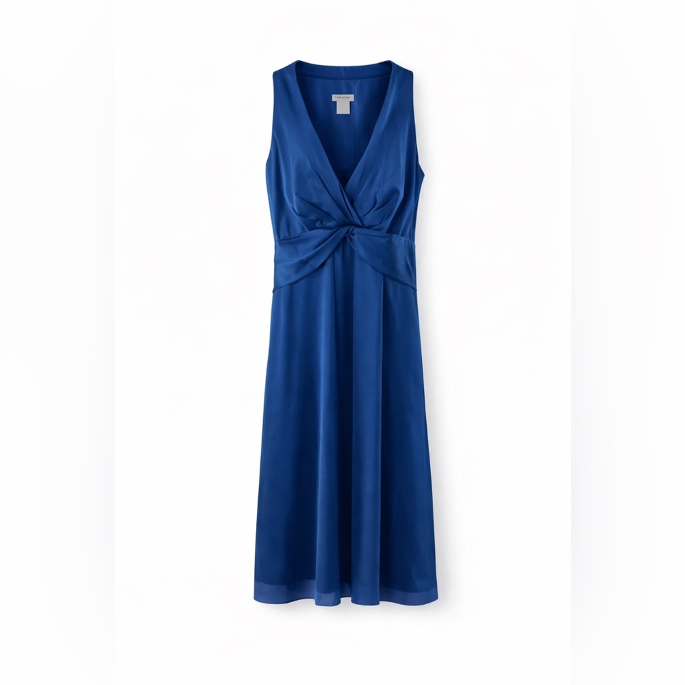 Ann Taylor Sapphire Blue Silk Semi Formal Dress Size 0